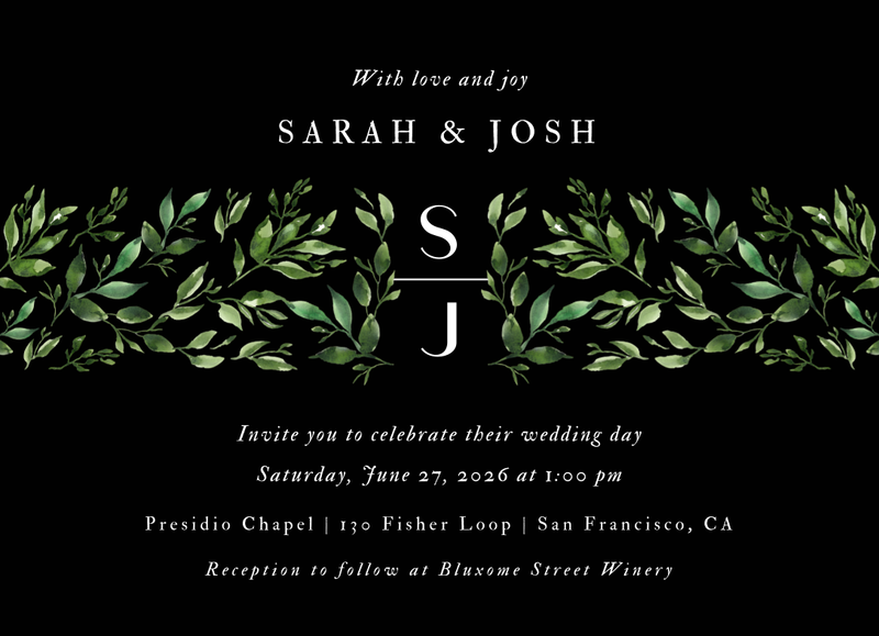 Madilou Landscape | Black | Zola Wedding Invitations