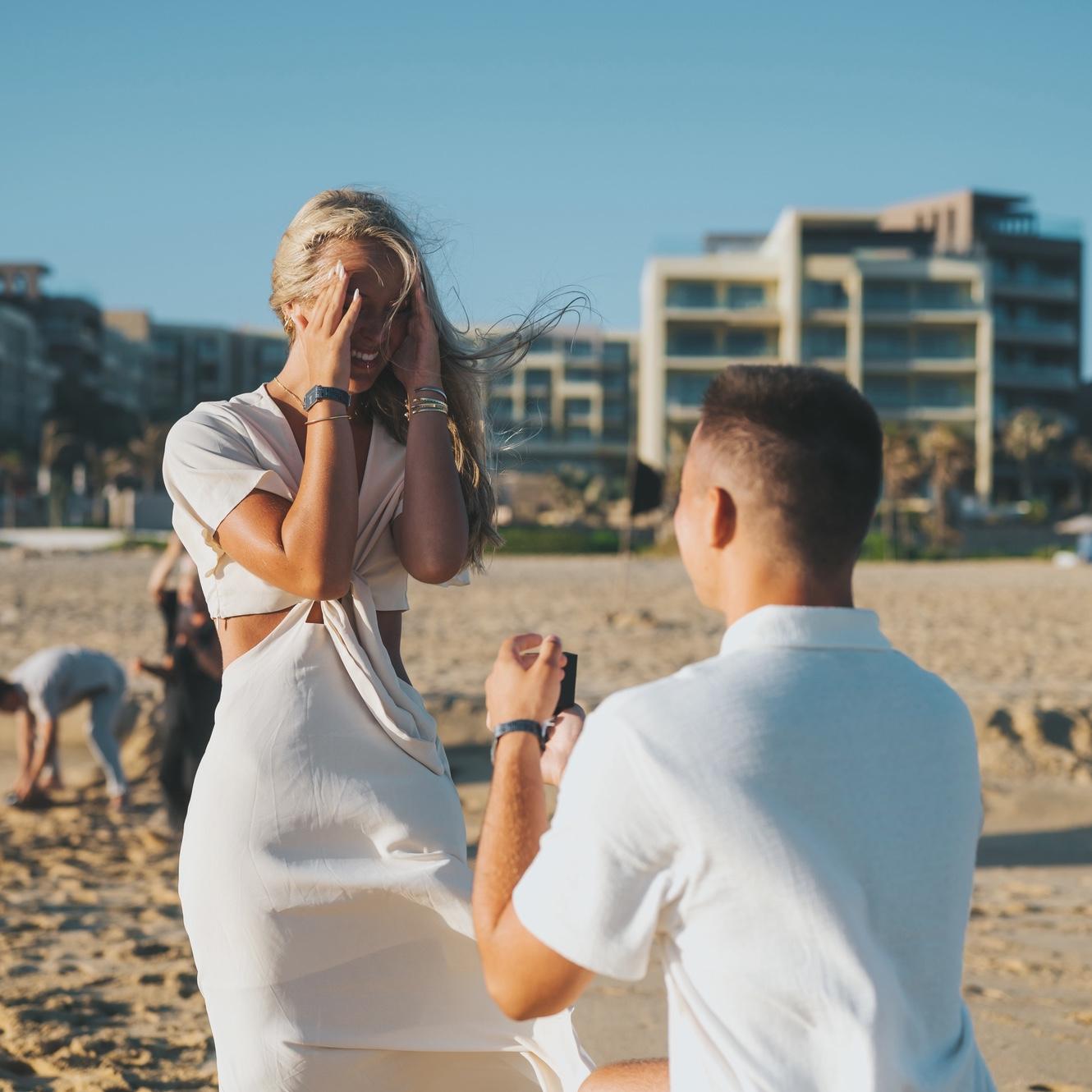 After nearly five years together, Trent proposed to Megan in Los Cabos, surrounded by both of their families. It was a truly perfect and unforgettable day.