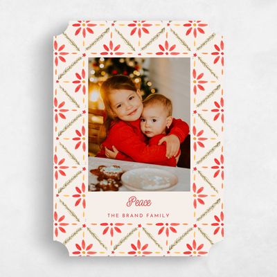 Beige Ticket Holiday Card - Haverford