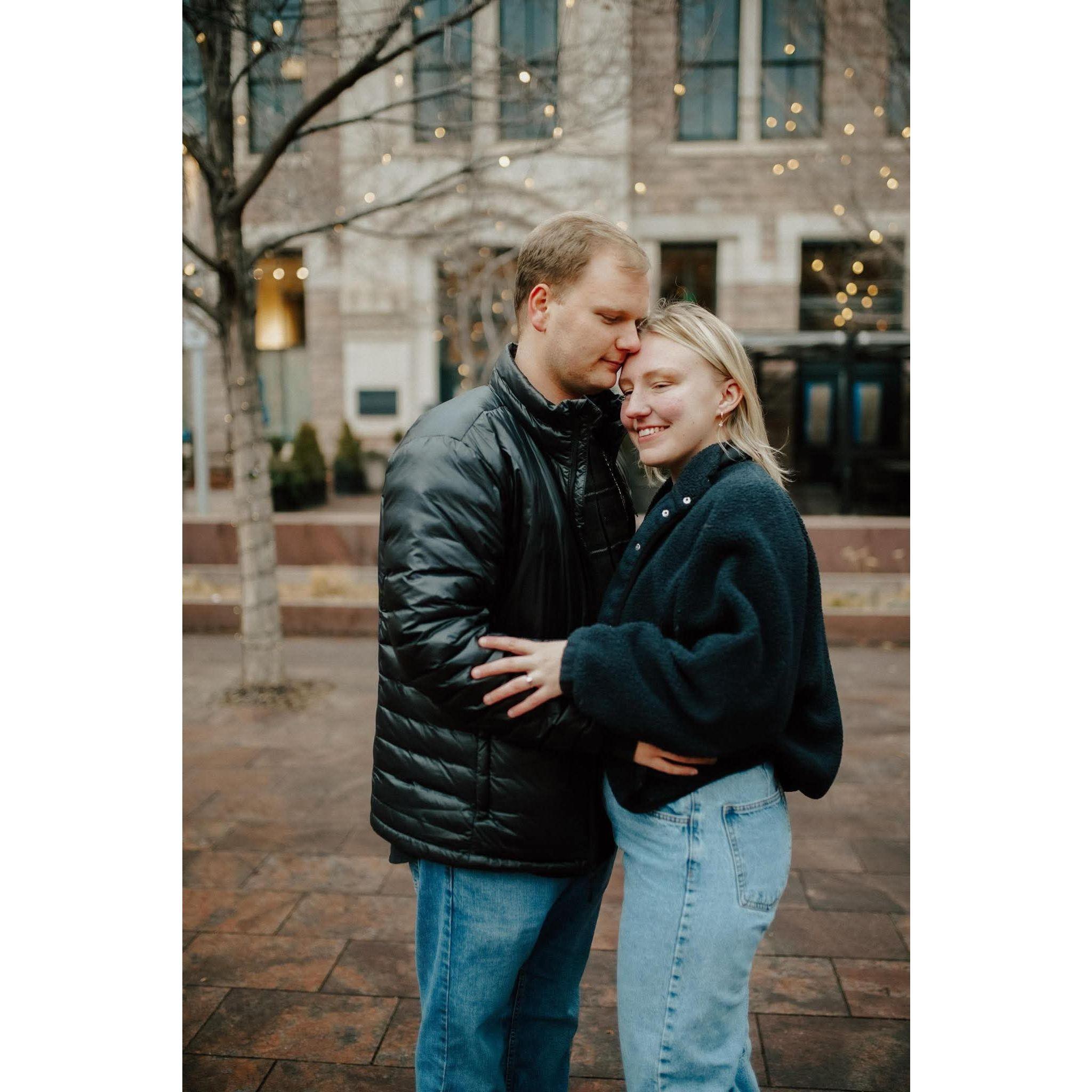 Engagement photos in Downtown Denver.