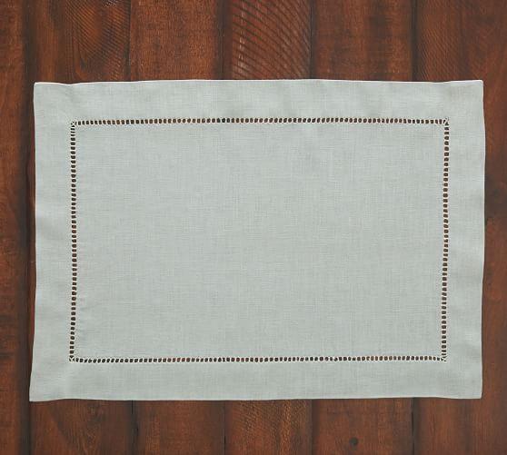 Linen Hemstitch Placemat, Set of 4