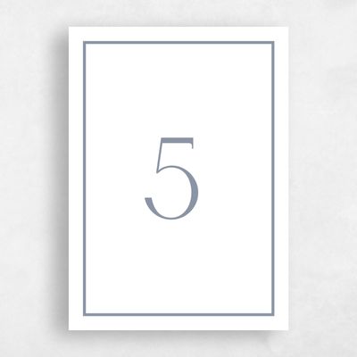 Dusty Blue Wedding Table Number - Artvin