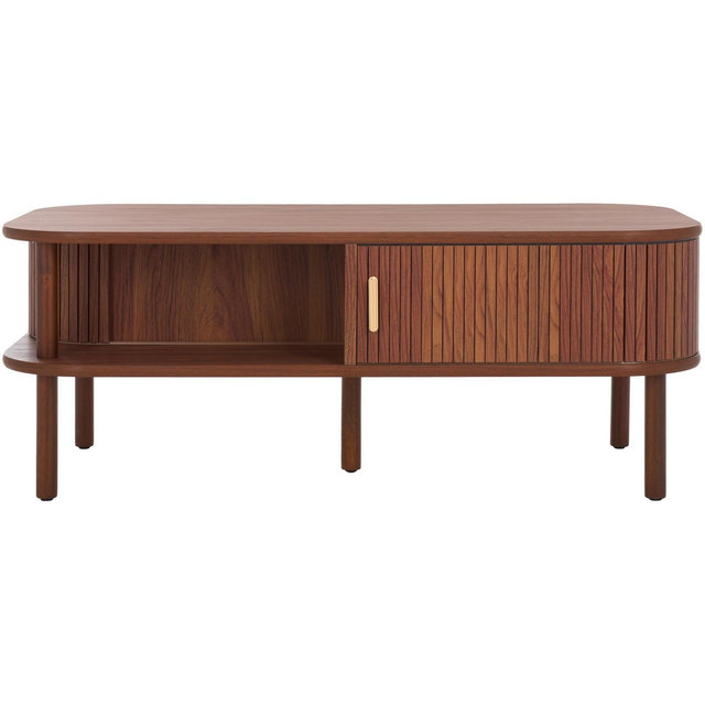 Tealla Coffee Table - Walnut/Gold - Safavieh