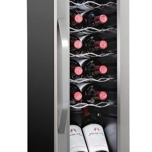 Ivation 12 Bottle Compressor Wine Cooler Refrigerator w/Lock | Large Freestanding Wine Cellar Fridge For Red, White, Champagne or Sparkling Wine | 41f-64f Digital Temperature Control Stainless Steel