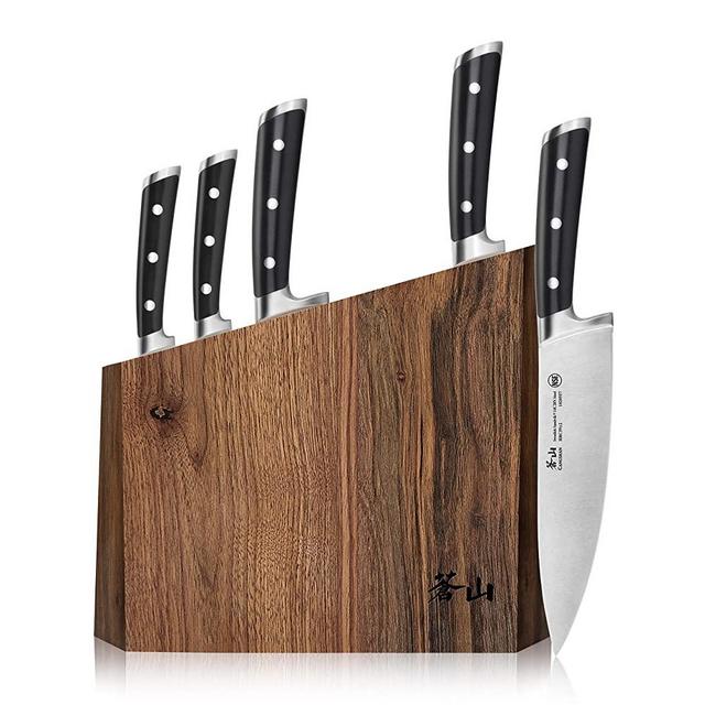 Cangshan TS Series 1024876 Swedish Sandvik 14C28N Steel Forged 6-Piece Knife Block Set, Walnut