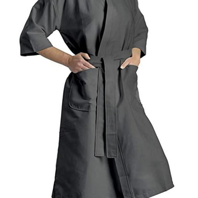 MONARCH Chamois Microfiber Kimono Hotel Robe - Lightweight Absorbent Soft Spa Bathrobe Cypress