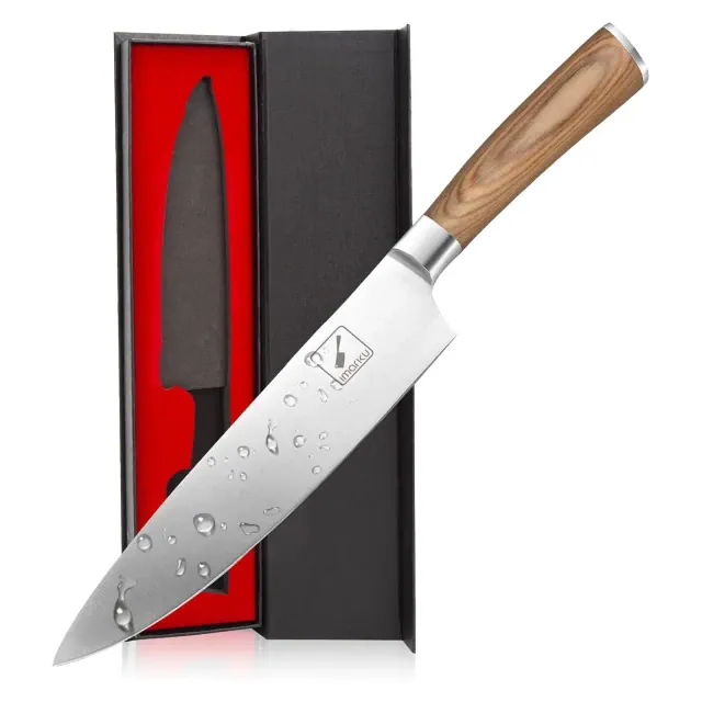 imarku Chef Knife - Pro Kitchen Knife 8 Inch Chef's Knives Japanese SUS440A Stainless Steel Sharp Paring Knife with Ergonomic Handle, Golden