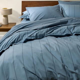 Percale Stripe Duvet & Sham Set