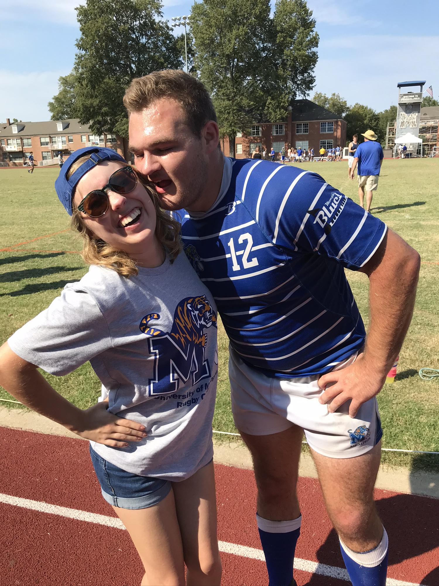 Alec played as an inside center for the Memphis Tigers' Rugby team.