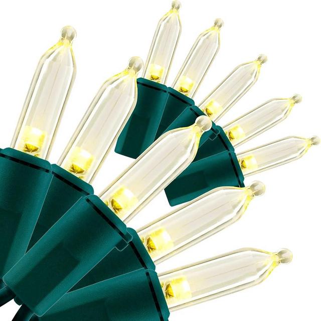 YULETIME Warm White LED Christmas Lights 200 Count 50 ft, Pack of 2 Strands 25 ft 100 Lights UL Certified Commercial Grade String Light Set (Warm White)
