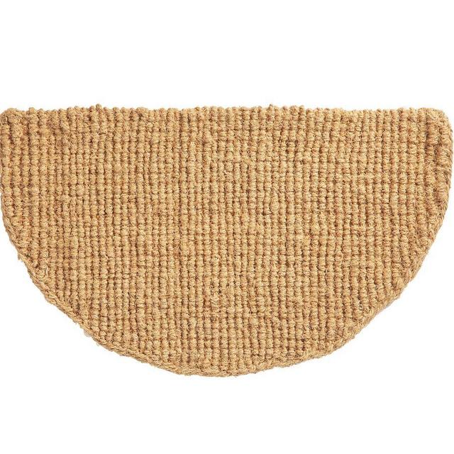 Half Round Natural Fiber Doormat, 18 x 30", Natural