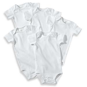 carter's® 5-Pack Size 3 Months White Short Sleeve Bodysuits