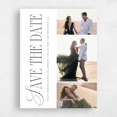 White Typography Wedding Save the Date - Thisbe Multiphoto