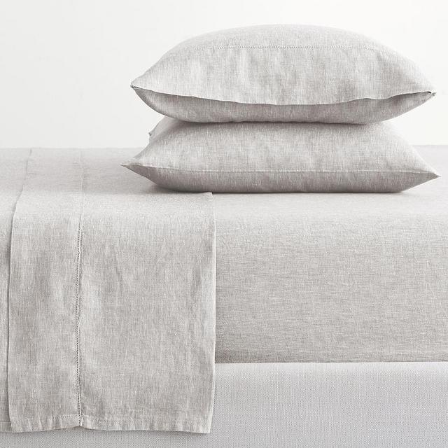 Soft Gray Belgian Flax Linen Sheet Set, Queen