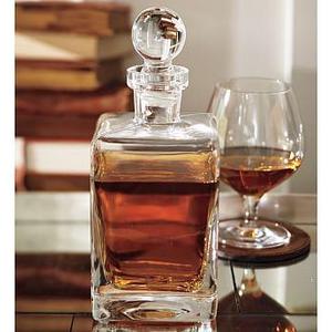 Square Hand-Blown Glass Decanter