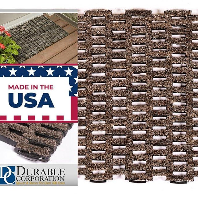 Durable Corporation-400S1725 Dura-Rug Recycled Fabric Tire-Link Outdoor Entrance Mat, 17" x 25"