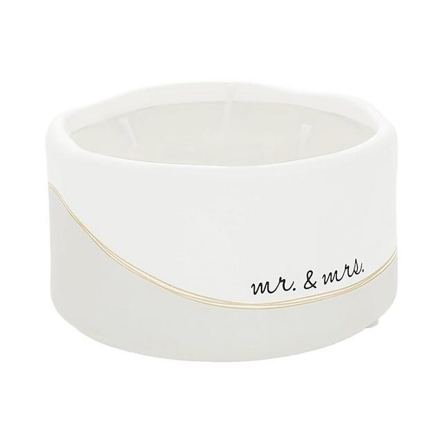 Pavilion Gift Company - Mr. & Mrs. - 8 Ounce Surprise Hidden Message Natural Soy Wax Candle Jasmine Scented, 1 Count, 4.5 x 4.5 x 2.75-Inches