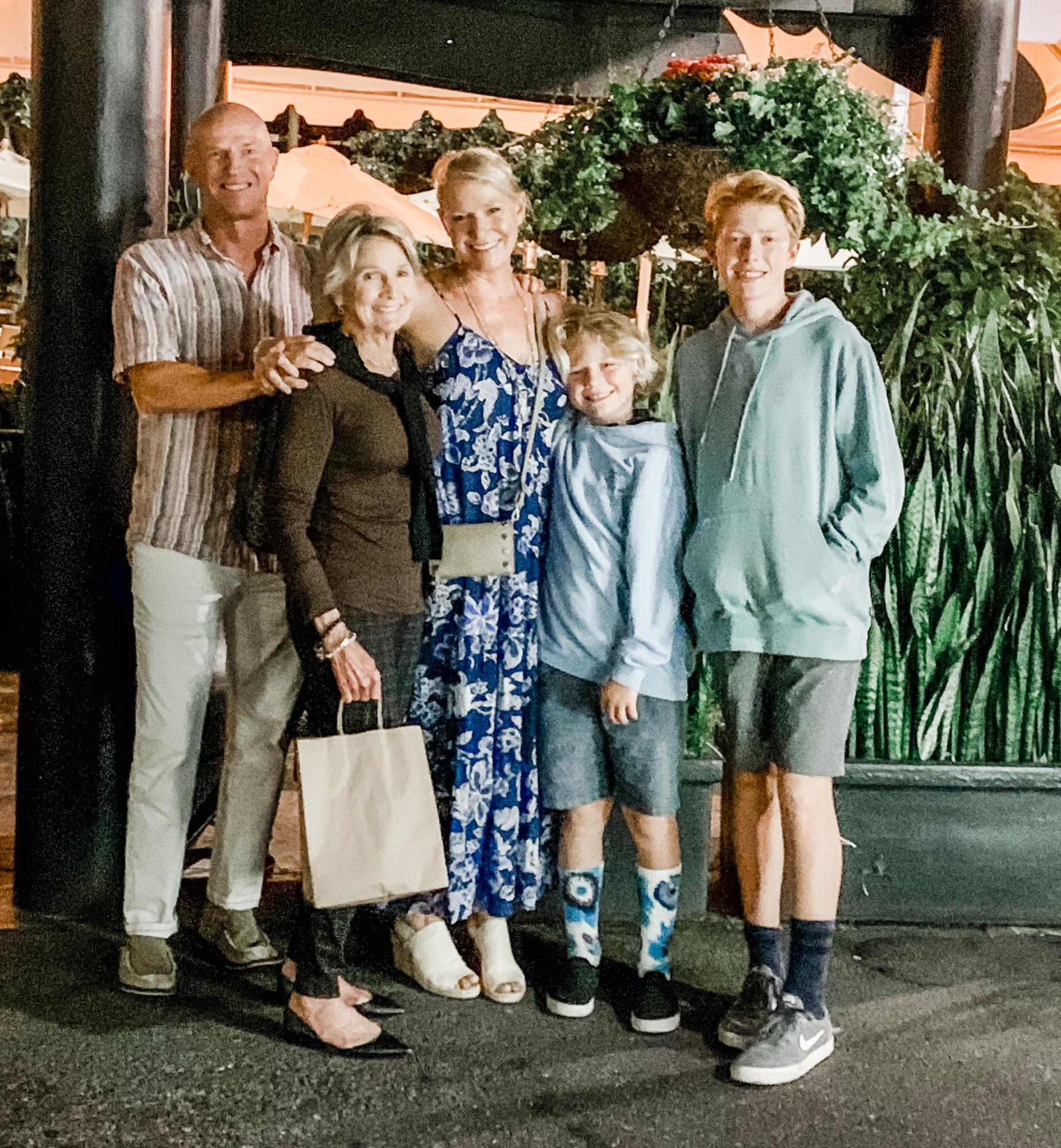 Family birthday dinner for Michele, Sept. 2020