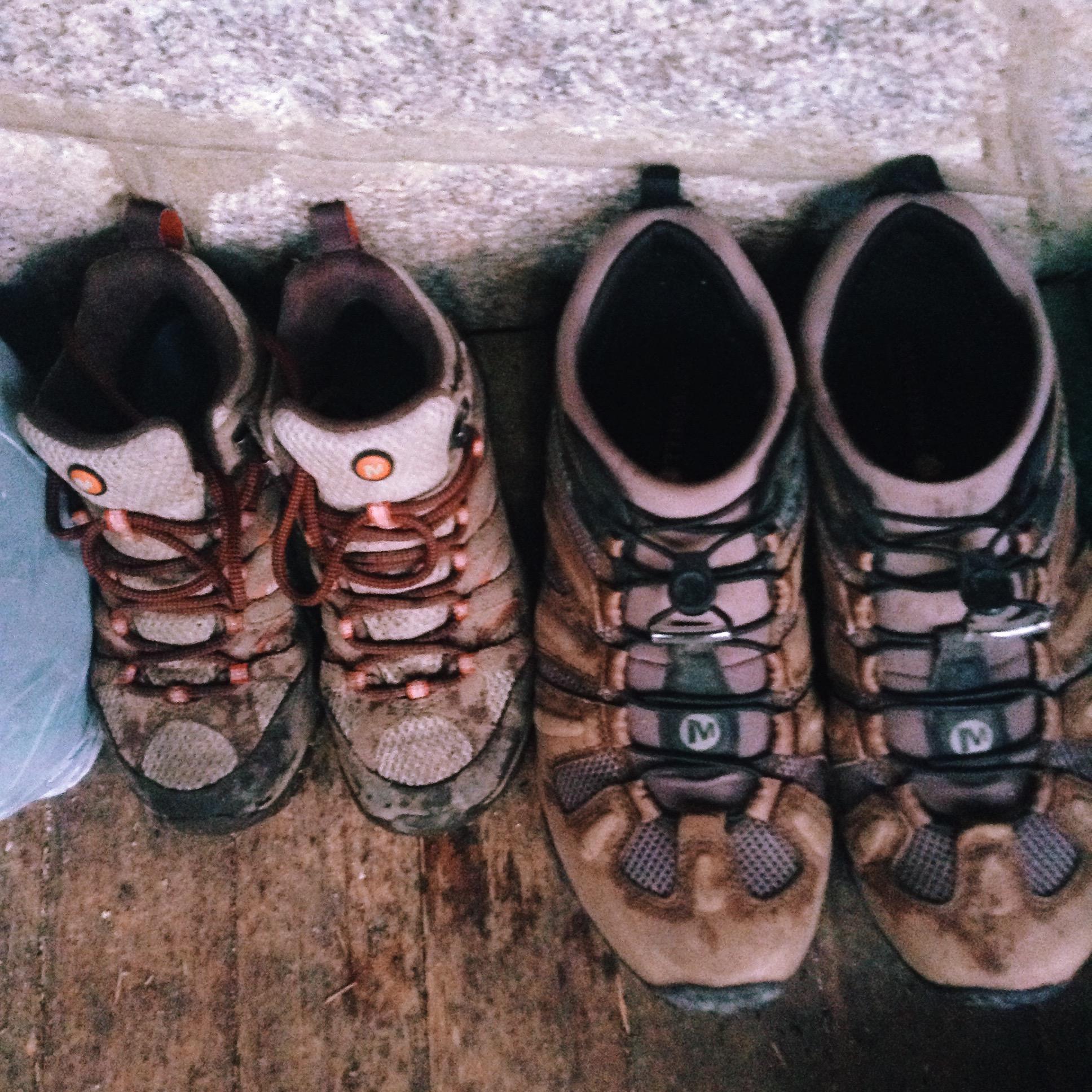 First backpacking trip on our own in 2016. Got caught in a hail storm and took shelter underneath the front porch of an old ranger station.