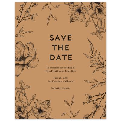 Light Camel, Yellow Wedding Digital Save the Date - Birkenfeld Bloom