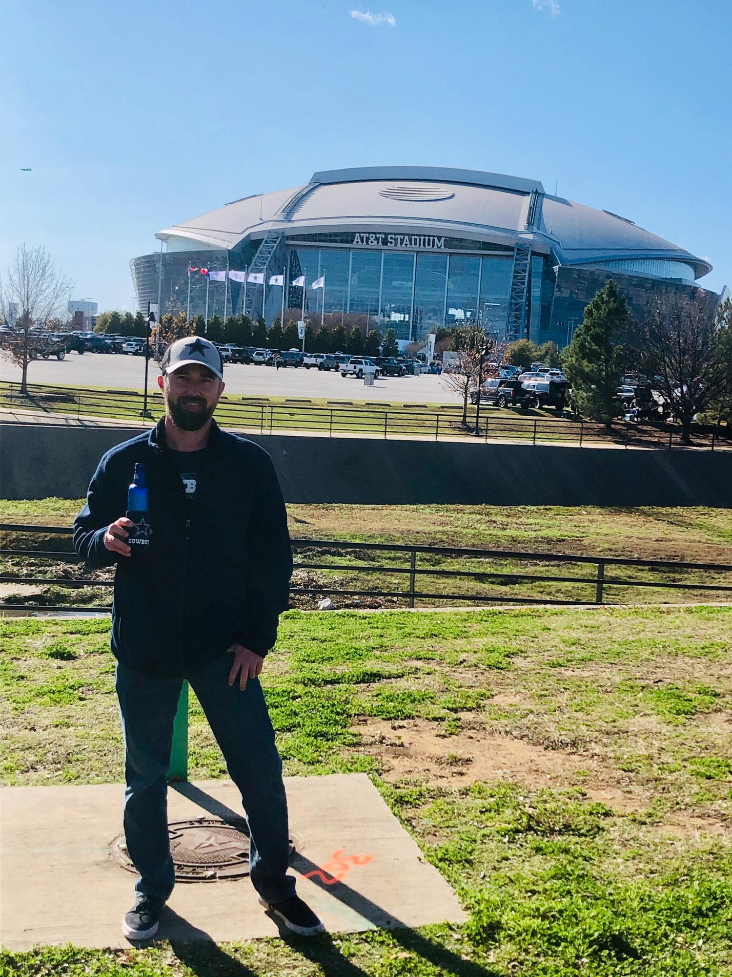 Seeing the stadium and he was sooo happy!