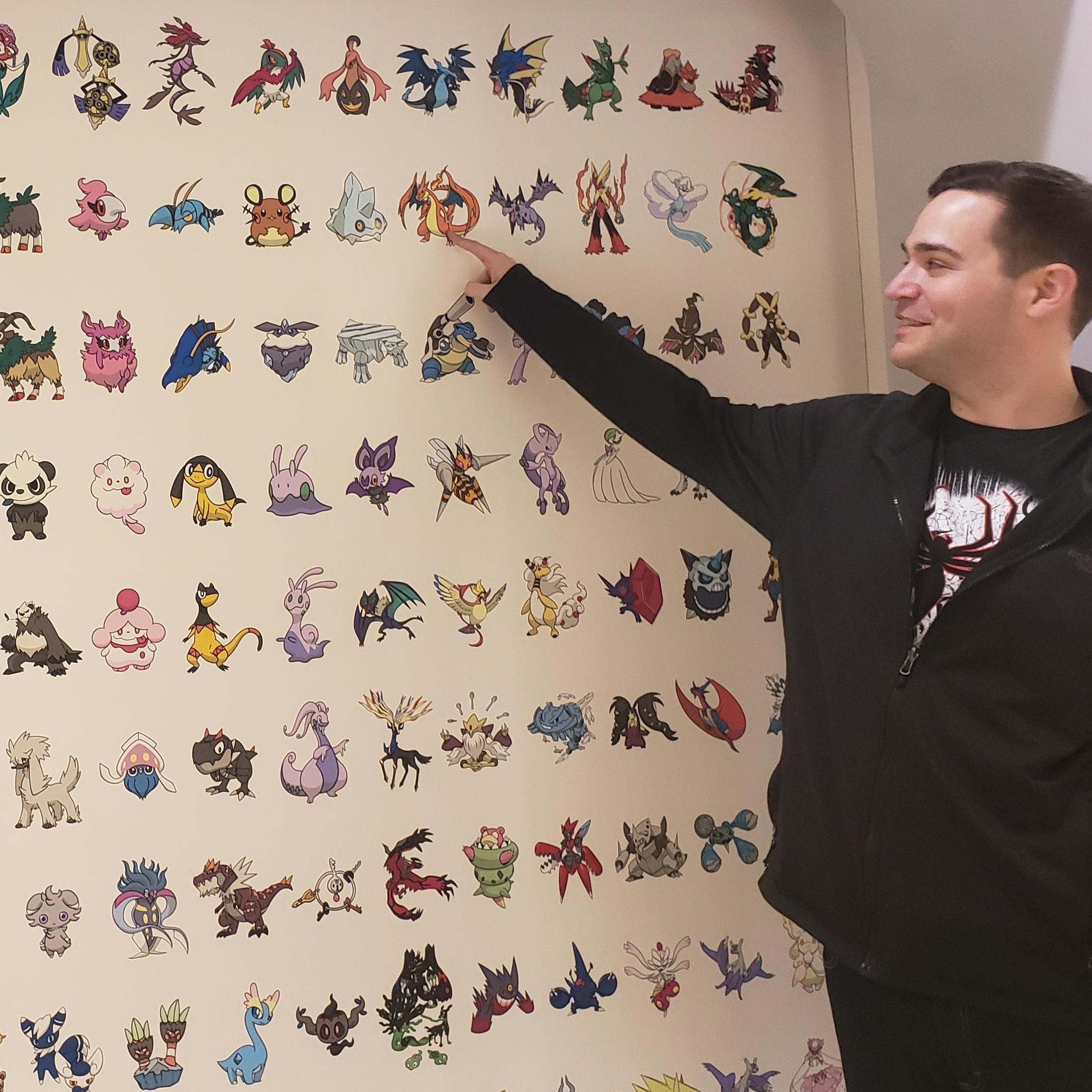 Tokyo - Outside Pokemon Center (Jacob pointing at his favorite)
