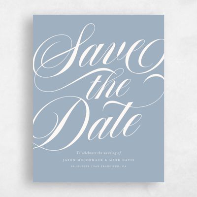 Powder Blue Wedding Save the Date - Marquis Portrait