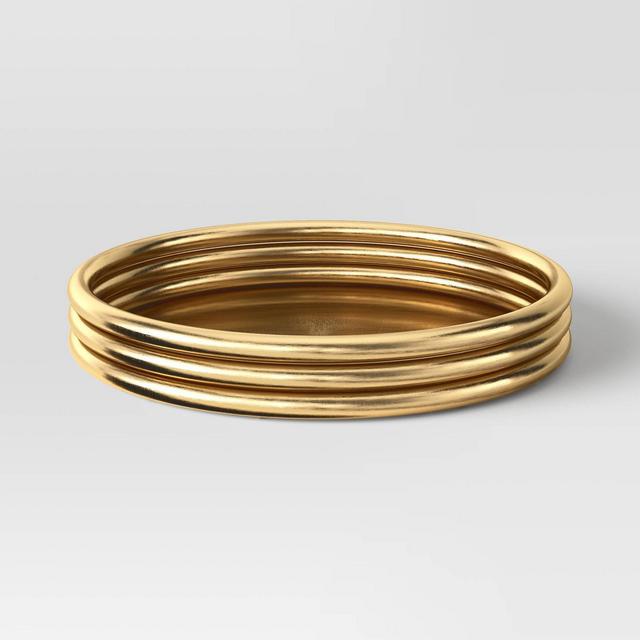 Metal Ribbed Decorative Tray Gold - Threshold™