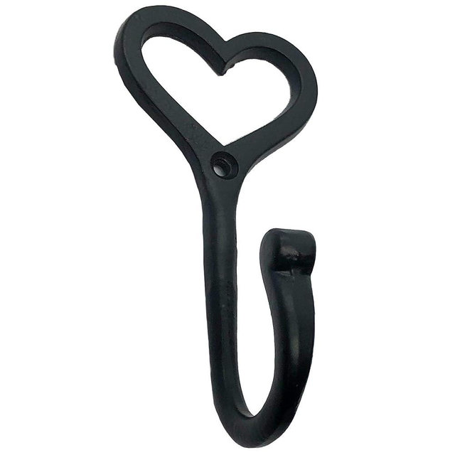 Antique Hardware Depot 5" - Heart Coat Hook - HK-101 - for Coats, Bags, Hand Towel etc - for Interior & Exterior Designing Wrought Iron Coat Hook (2)
