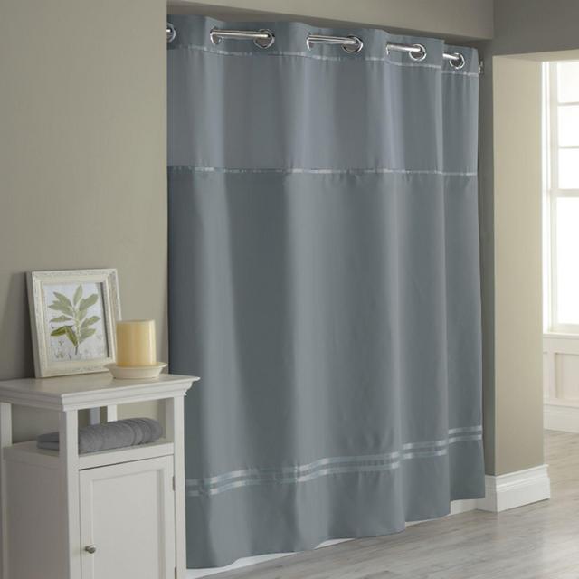 Hookless® Escape 71-Inch x 74-Inch Fabric Shower Curtain and Liner Set in Graphite