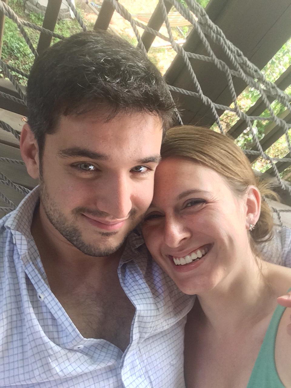 On our second date, relaxing on the hammock.