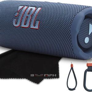 JBL Flip 7 Portable Bluetooth Speaker, IP68 Waterproof, Dustproof, Drop-Proof, PushLock System, AI Sound Boost, 16H Battery – Blue – Boomph's Comprehensive Ultimate Performance Cloth Solution