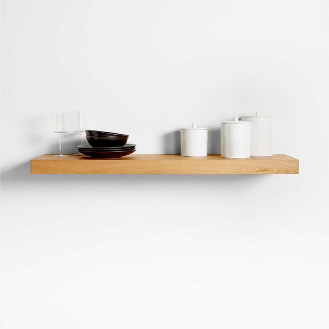 Natural Elm Wood Floating Shelf 48"