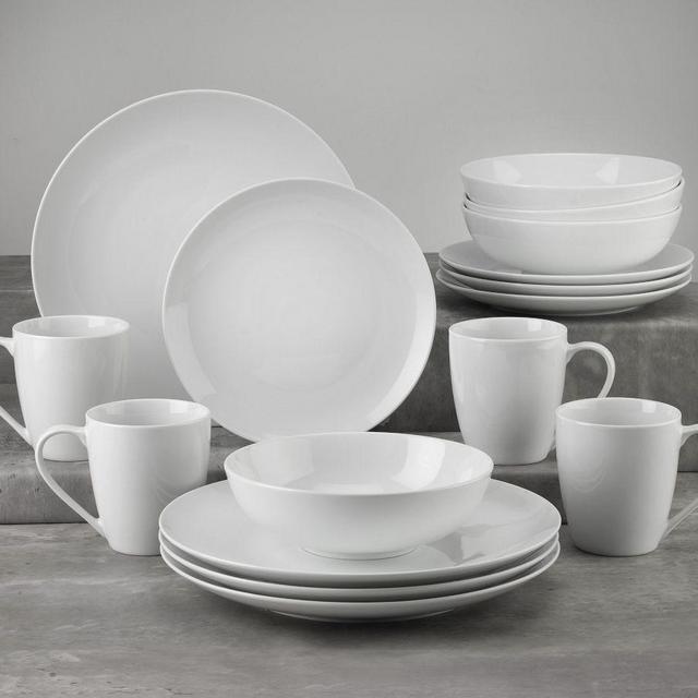 Everyday Classic Coupe Porcelain 16-Piece Dinnerware Set