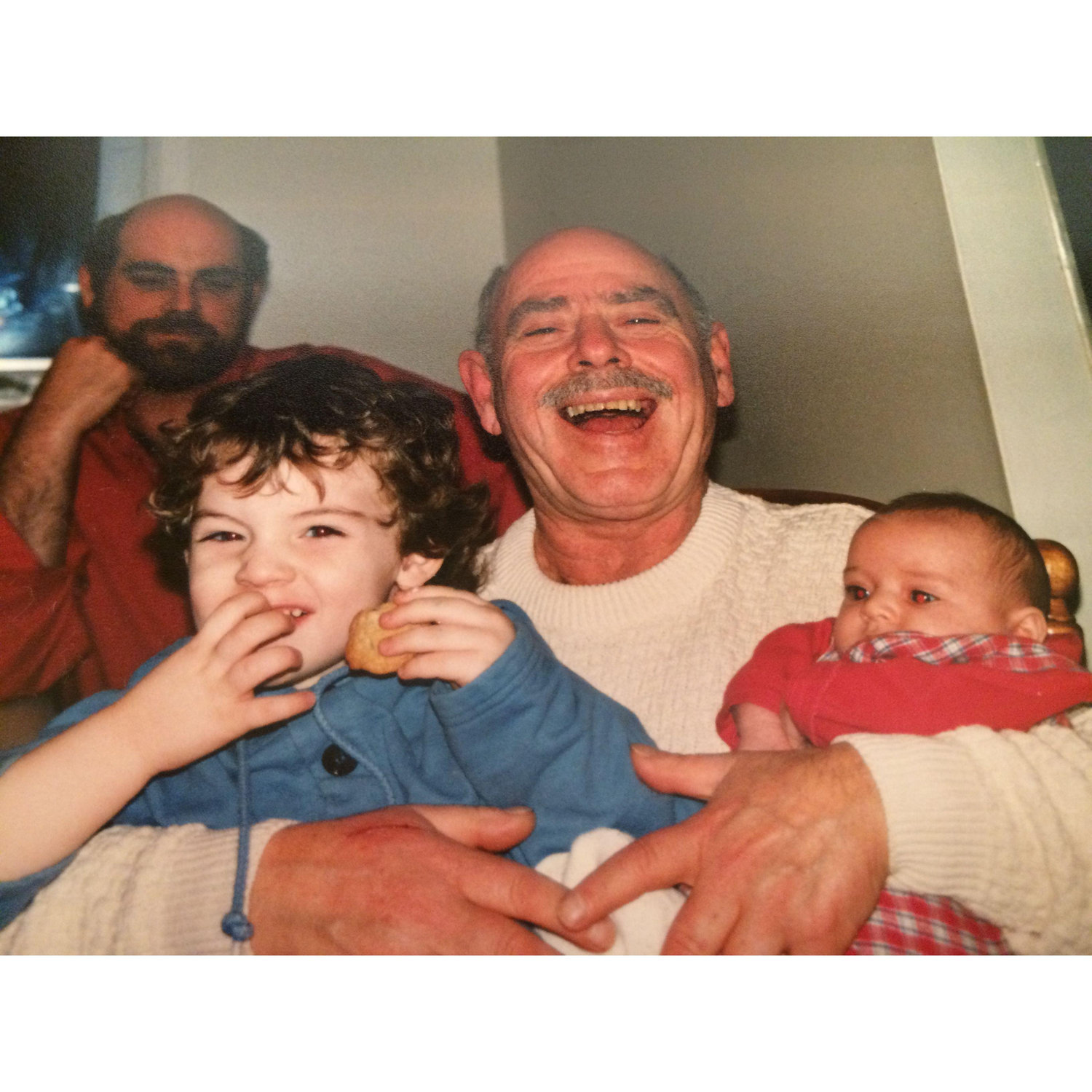 My dad, brother and me with our grandfather.