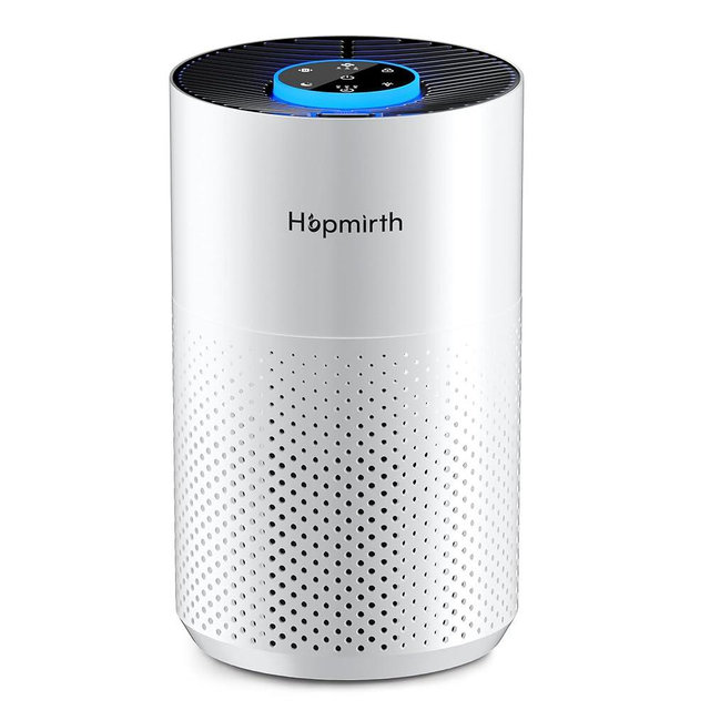 Hopmirth Upgraded Air Purifiers for Bedroom & Home with H14 True HEPA Filter, Covers Up to 1280ft², 360° Air Intake, Quiet Pet Air Purifier, Fragrance & Timer,Removes Smoke, Pet Dander & Pollen,White