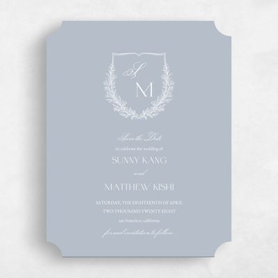 Grey Ticket Wedding Save the Date - Oakdale Portrait