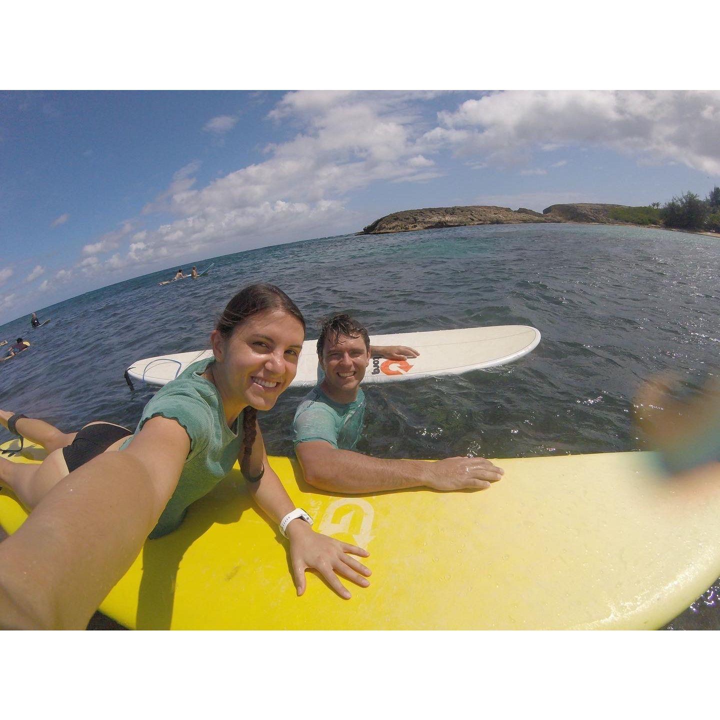 Our three-year anniversary surfing trip to Playa Jobos and San Juan, Puerto Rico.