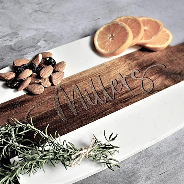 Personalized Marble and Wood Cutting Board Custom Cutting Board Charcuterie Board Christmas Anniversary Wedding Gift Bridal Shower Gift Engagement Gift Housewarming Gift