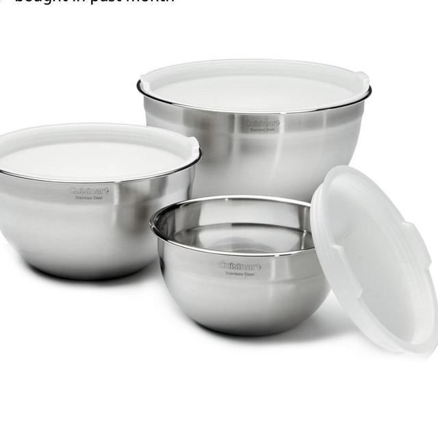 Cuisinart Mixing Bowl Set, Stainless Steel, 3-Piece, CTG-00-SMB