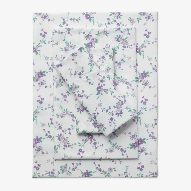 BrylaneHome Floral Sheet Set - King, Lavender Floral