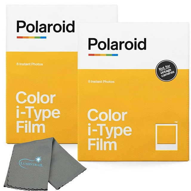 Polaroid Instant Color Film for i-Type Cameras 2 Pack, 16 Instant Photos Bundle with a Lumintrail Cleaning Cloth