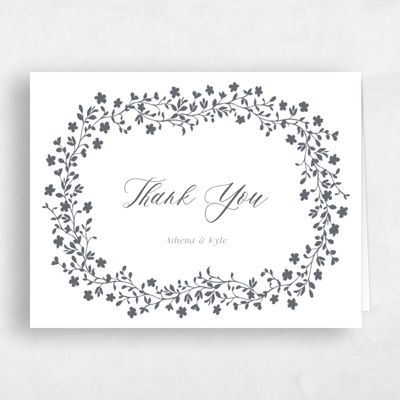 Charcoal, White Wedding Thank You - Ysabeau Landscape
