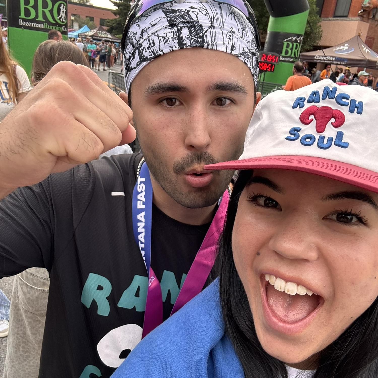 Takumi finished his fifth half marathon this September in Bozeman! Holly pictured repping Takumi’s brand Ranchsoul ;). 09/25