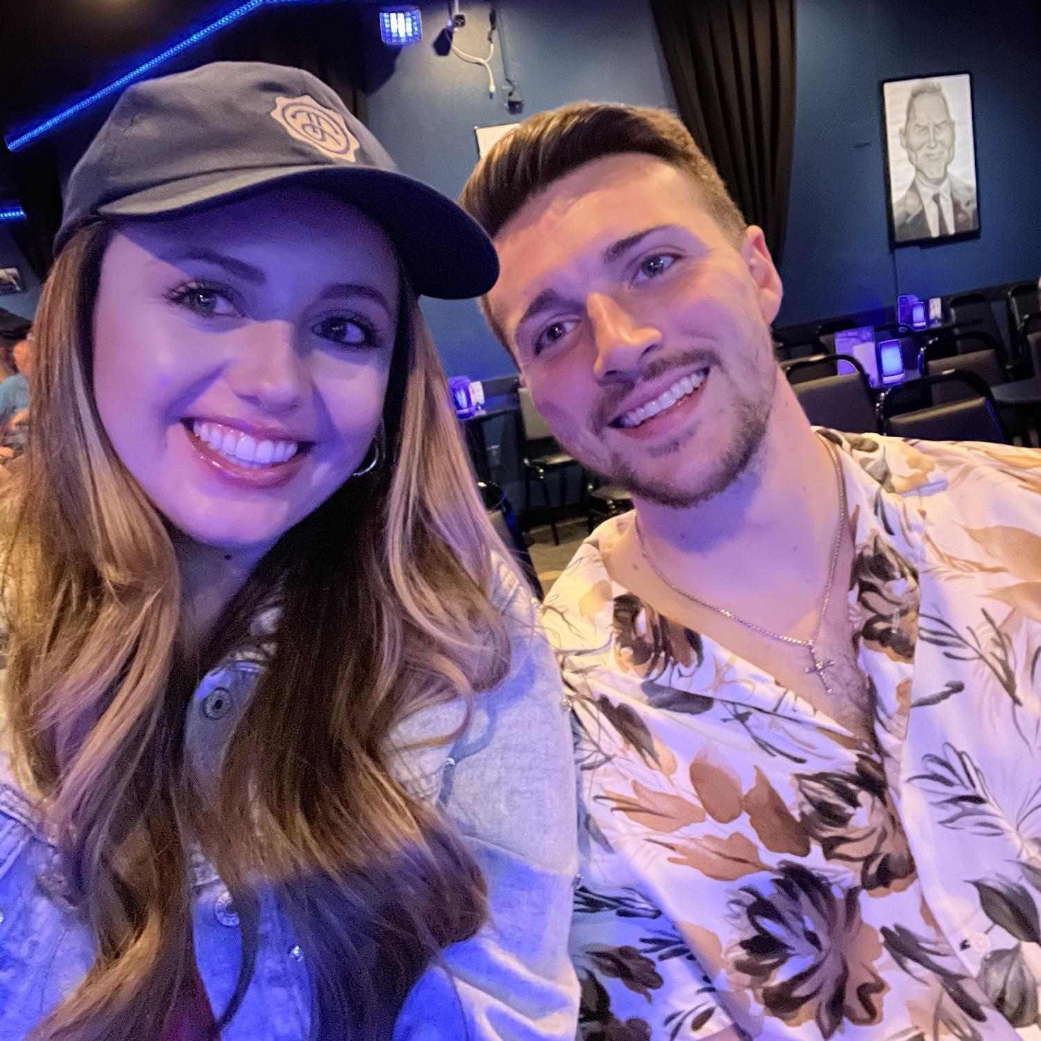At a comedy show in Winter Haven! Our new favorite weekend activity