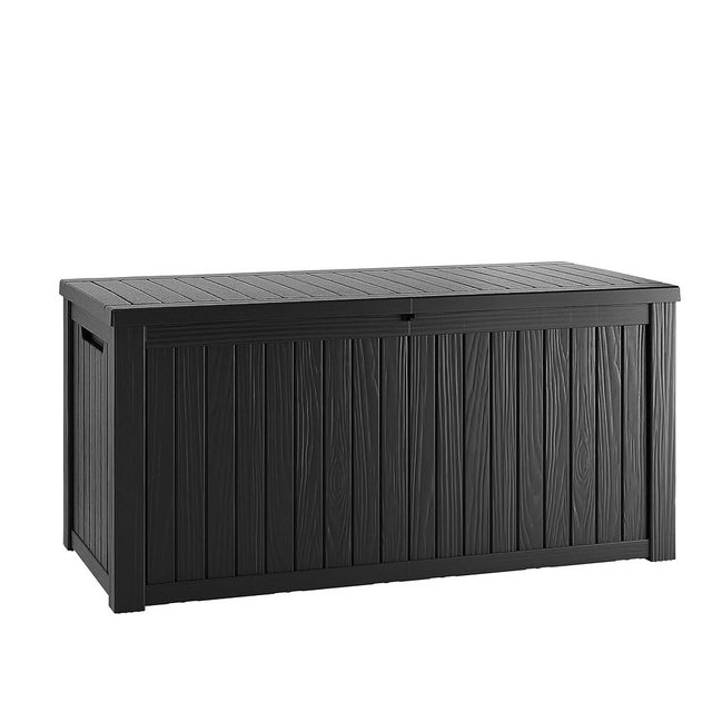 Yardgrace 200 Gallon Lockable Resin Outdoor Storage Box, Waterproof & Weather Resistant Deck Box for Patio Cushion, Garden Tools & Pool Accessories, Black