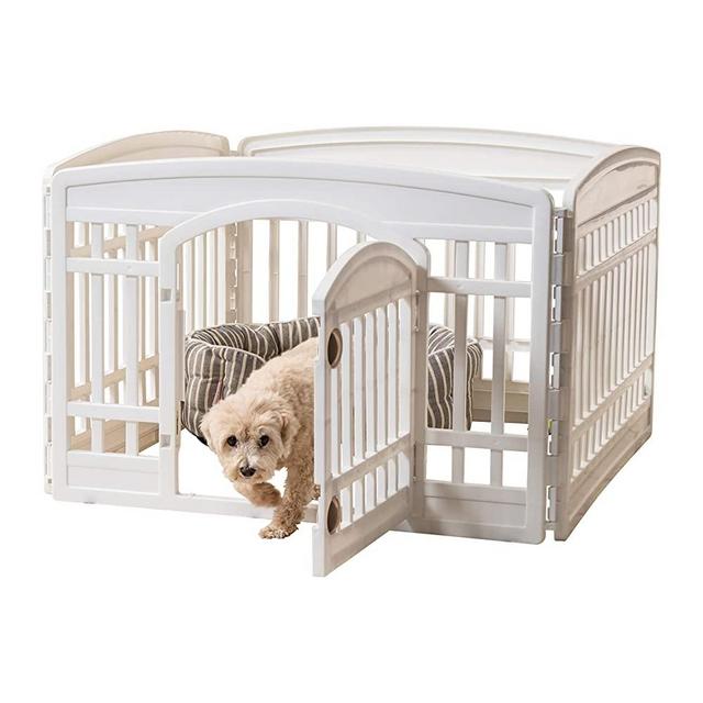 IRIS USA (586680) 24'' 4 Panel Exercise Pet Playpen with Door, White Cl-604E