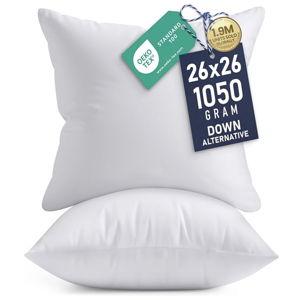 Utopia Bedding 26x26 Pillow Inserts, Set of 2, White – Indoor Decorative Throw Pillows for Bed, Sofa & Couch – Soft, Supportive & Fluffy Cushion Inserts