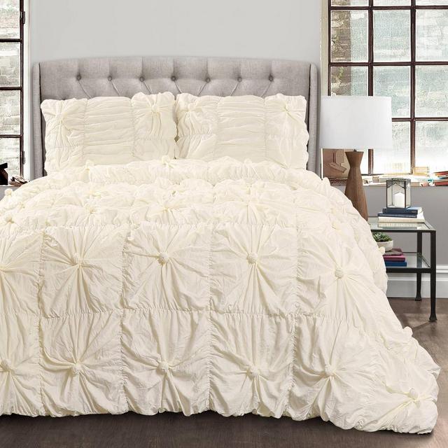 King Bella Comforter Set Ivory - Lush Décor