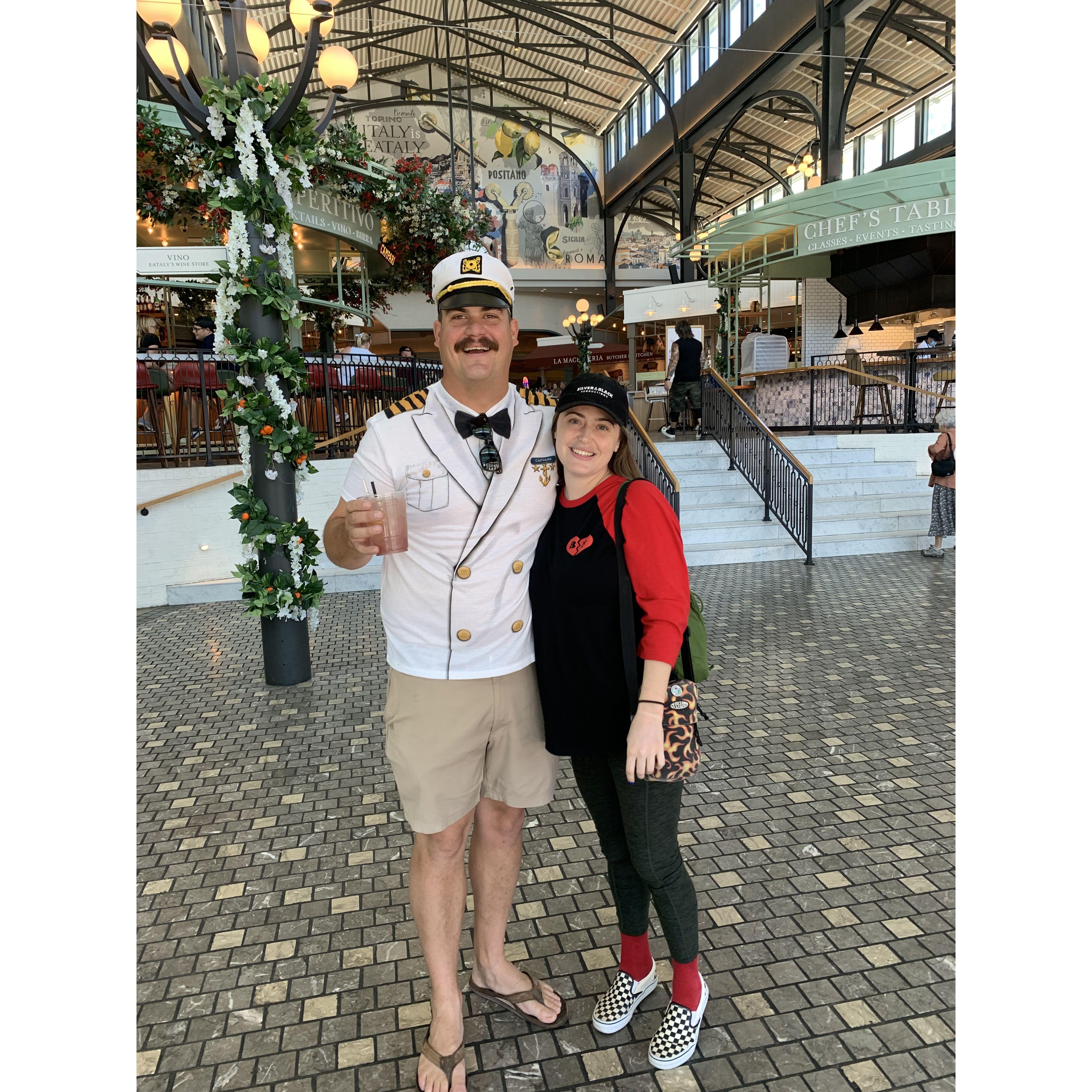 Vegas vacation, we dressed in our fanciest attire.